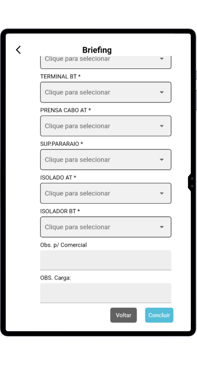 Funcionalidades: Briefing no apontamento