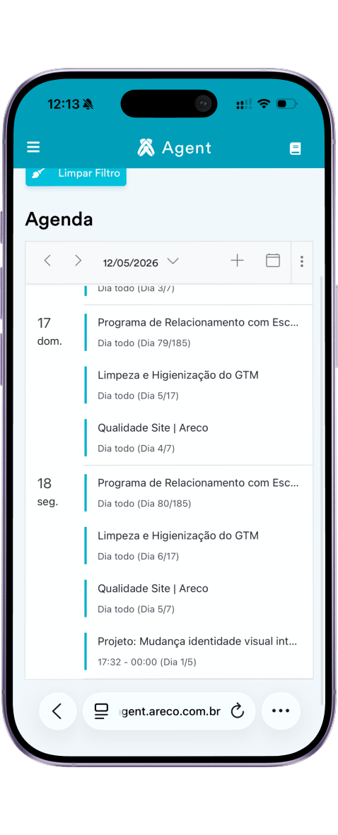 Funcionalidades: Visão completa de agenda